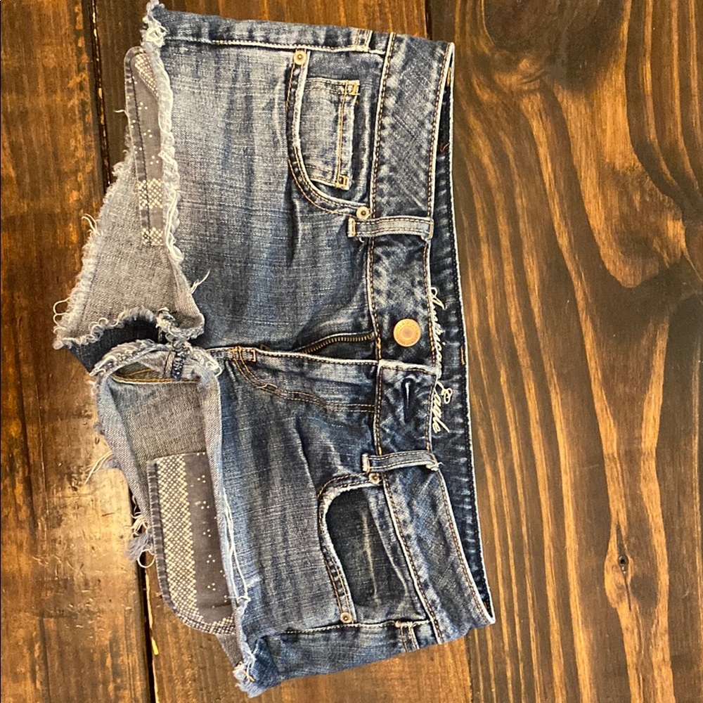 American Eagle Outfitters Distressed Blue Jean Shorts